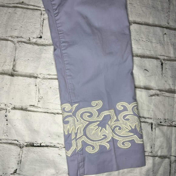 Tori Burch lavender cropped embroidered pants size (26) US 4 - Picture 3 of 5
